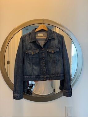 Current/Elliott Dark Blue Denim Trucker Jacket
